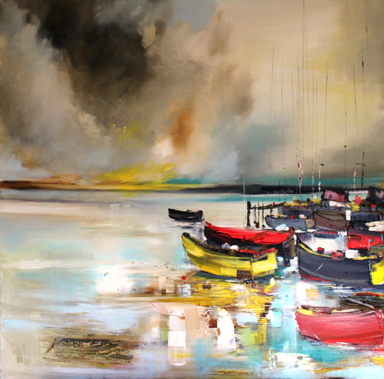 'All Lined up at the Harbour' by artist Rosanne Barr